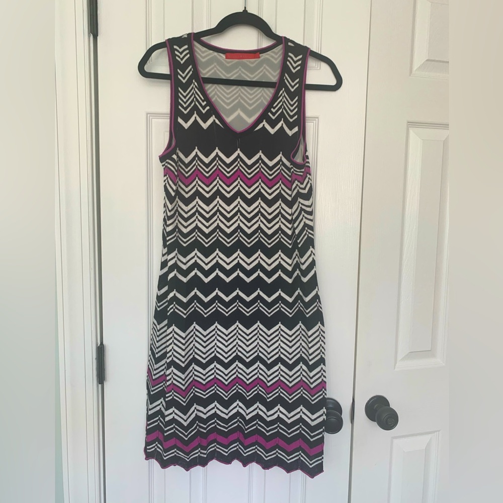 COPY - Krimson Klover Black/White/Purple Chevron Sleeveless Sweater Dress, size…